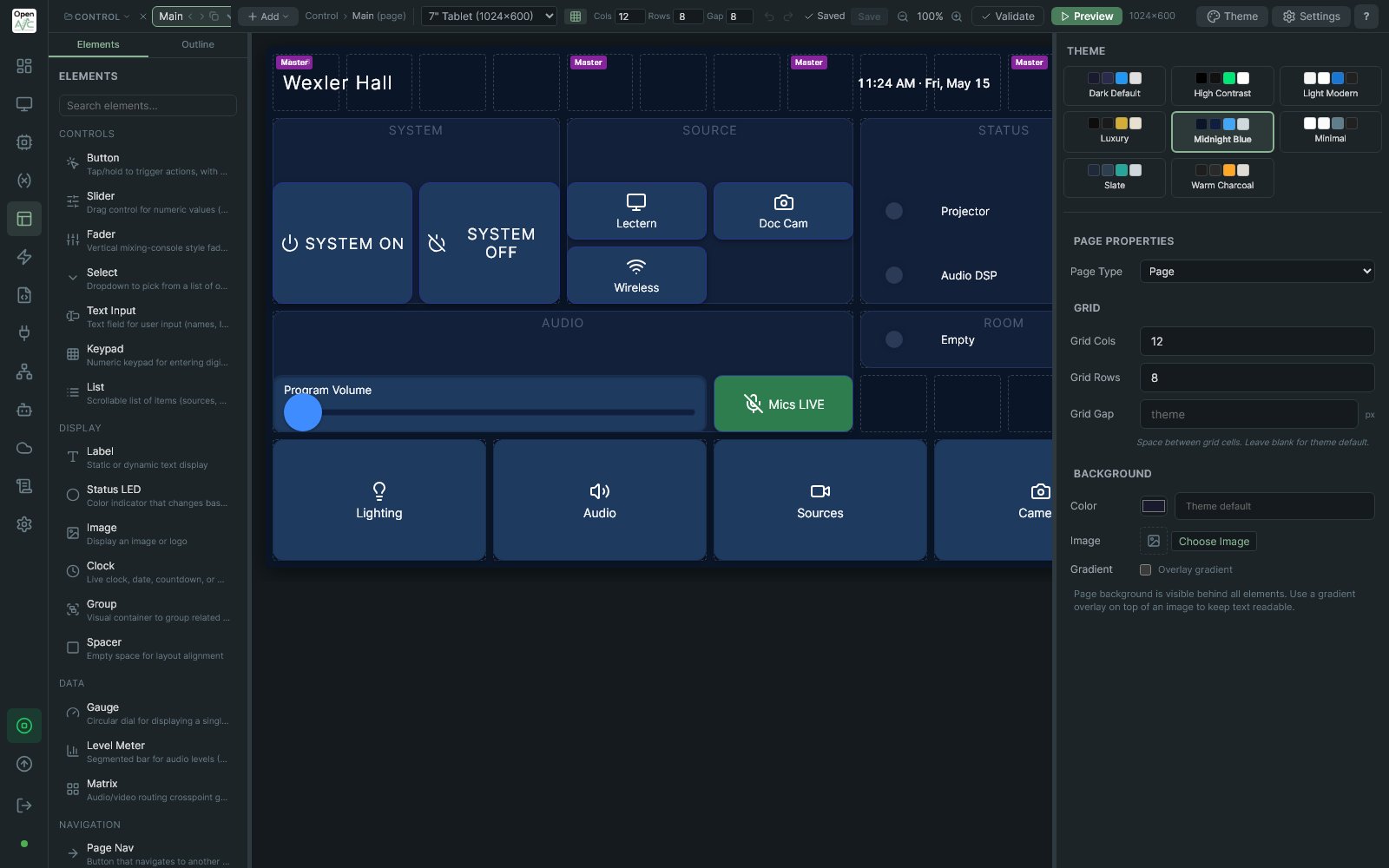 Design touch panels visually